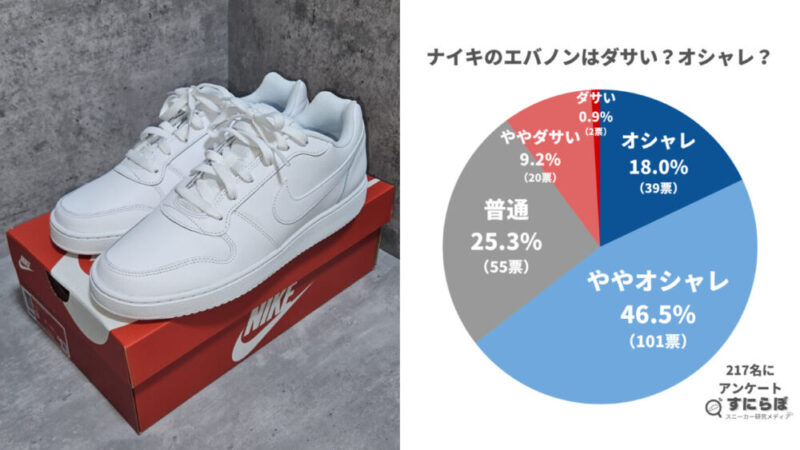 217名に聞いた！ナイキ「エバノン」のデザイン批評！ダサいと感じられている要因は？